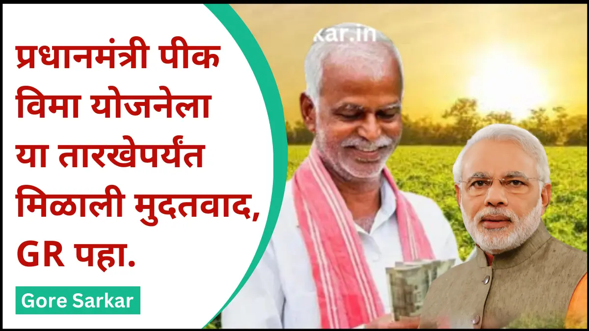 प्रधानमंत्री पीक विमा योजनेला या तारखेपर्यंत मिळाली मुदतवाद, GR पहा.