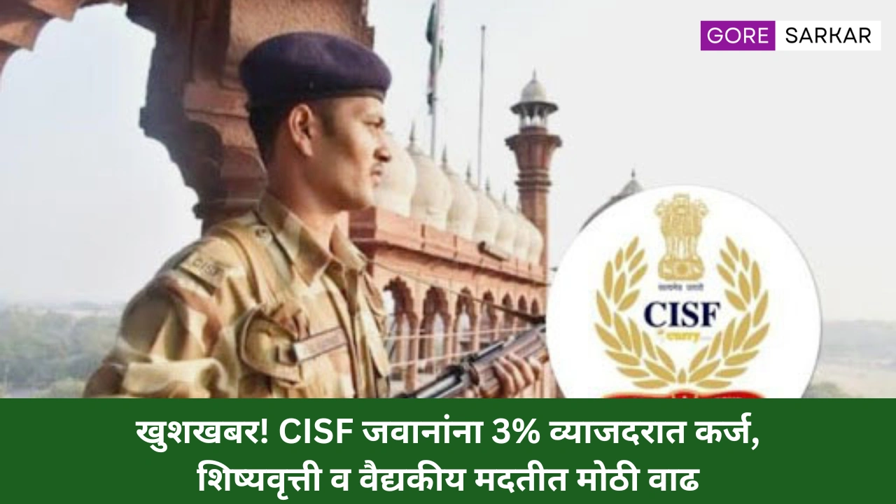 खुशखबर! CISF जवानांना 3% व्याजदरात कर्ज, शिष्यवृत्ती व वैद्यकीय मदतीत मोठी वाढ