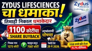 Zydus Lifesciencesचा तिमाहीत धमाका! ११०० कोटींचा बायबॅक, लाभांशासह गुंतवणूकदारांना मोठी भेट