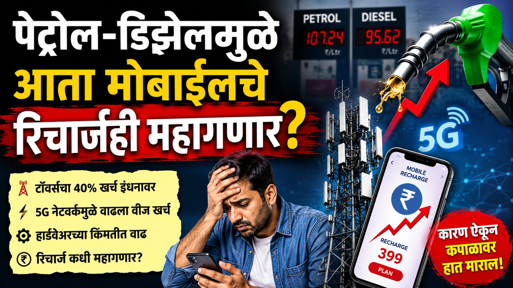 पेट्रोल-डिझेलच्या दरवाढीचा नवा फटका! आता मोबाईल रिचार्जही होणार महाग ? कारण ऐकून तुम्हीही चक्रावाल
