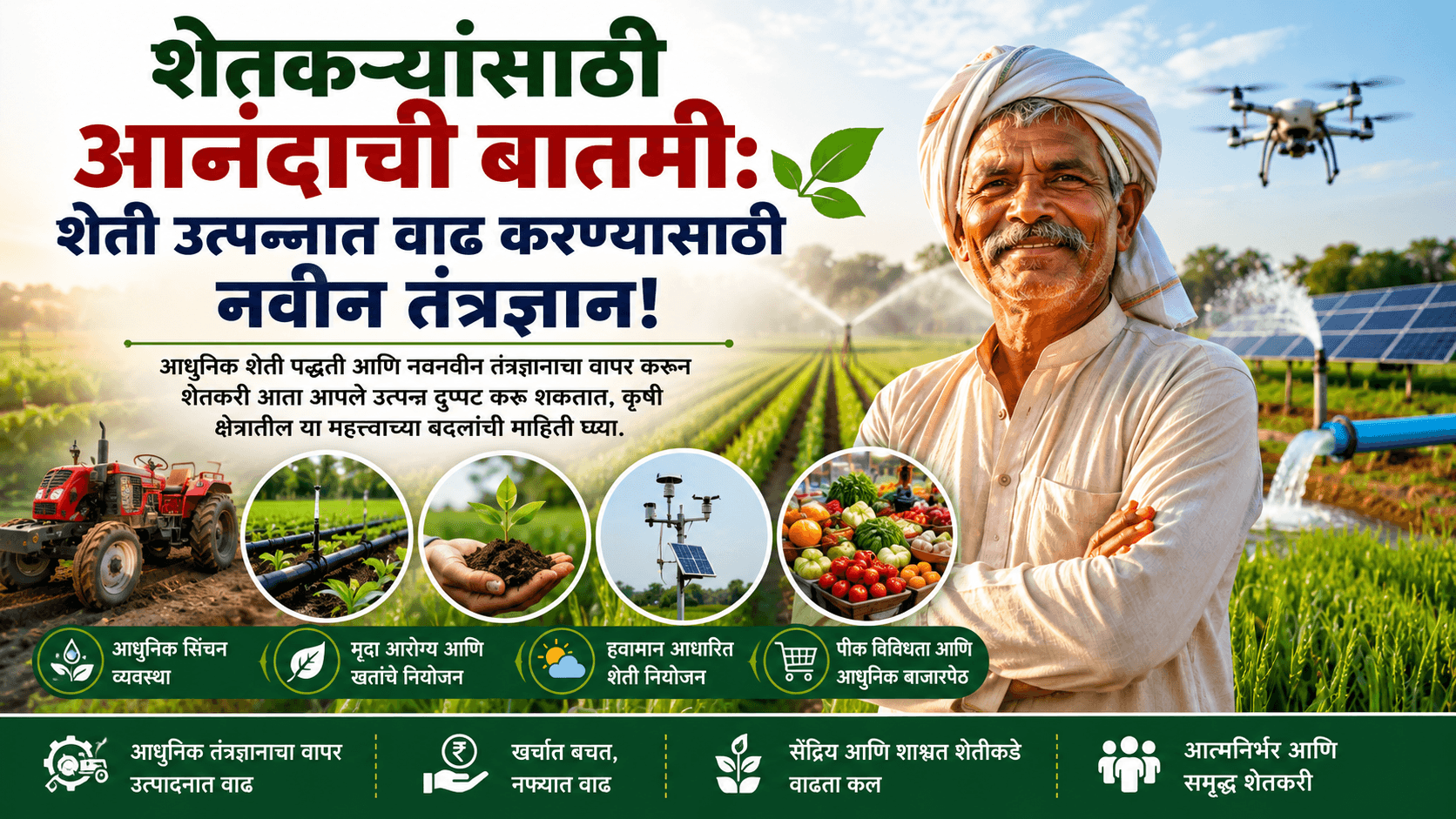 शेतकऱ्यांसाठी आनंदाची बातमी: शेती उत्पन्नात वाढ करण्यासाठी नवीन तंत्रज्ञान!