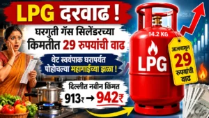 LPG Price Hike : सर्वसामान्यांना मोठा धक्का! घरगुती एलपीजी गॅस सिलेंडरच्या दरात 29 रुपयांची वाढ